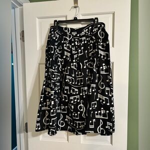 Black and White Maximalist Musical Note Skirt
